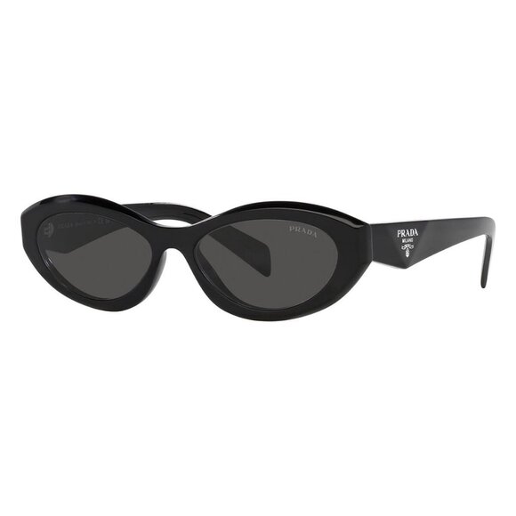 New PRADA Black Round SPR 26Z 16K08Z Sunglasses Women - Picture 1 of 6
